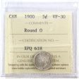 1900 Round 0 s Canada 5-cents ICCS Certified VF-30 Sale