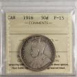 1916 Canada 50-cents ICCS Certified F-15 on Sale