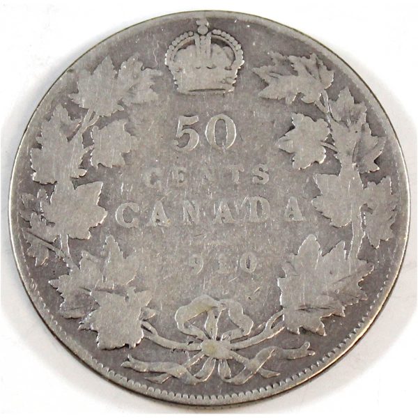 1910 Edwardian Leaves Canada 50-cents Good (G-4) Online Sale