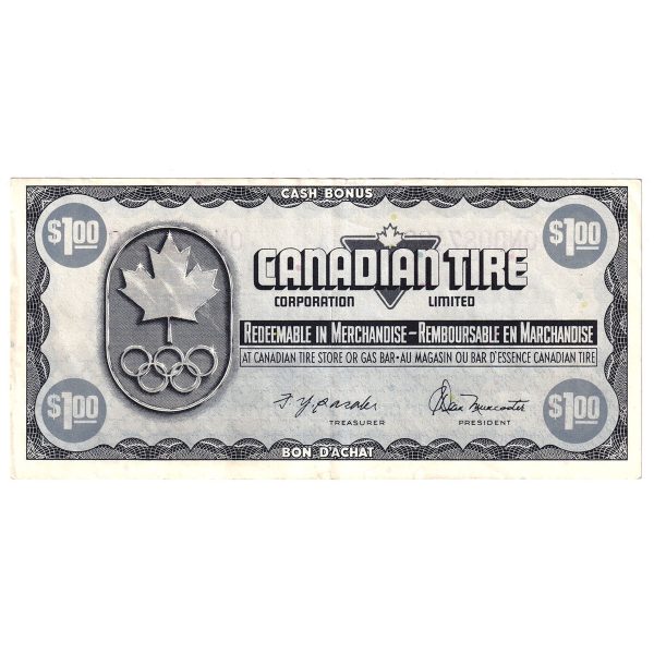 S5-F-ON 1976 Canadian Tire Coupon $1.00 Extra Fine Online now