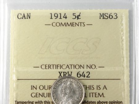 1914 Canada 5-cents ICCS Certified MS-63 Online now