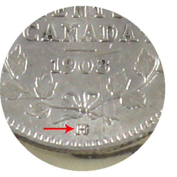 1903H Large H Canada 5-cents ICCS Certified AU-50 Sale