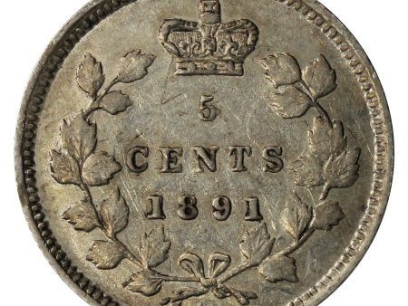 1891 Obv. 5 Canada 5-cents Extra Fine (EF-40) Cheap