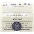 1890H Canada 5-cents ICCS Certified EF-40 Online Sale