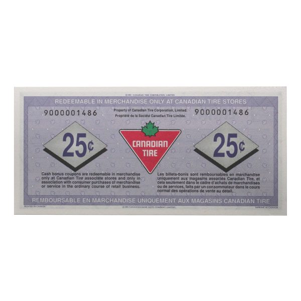 S15-Da-90 Replacement 1992 Canadian Tire Coupon 25 Cents Uncirculated Online now