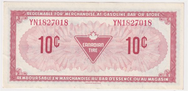 S4-C-YN 1974 Canadian Tire Coupon 10 Cents Uncirculated Discount