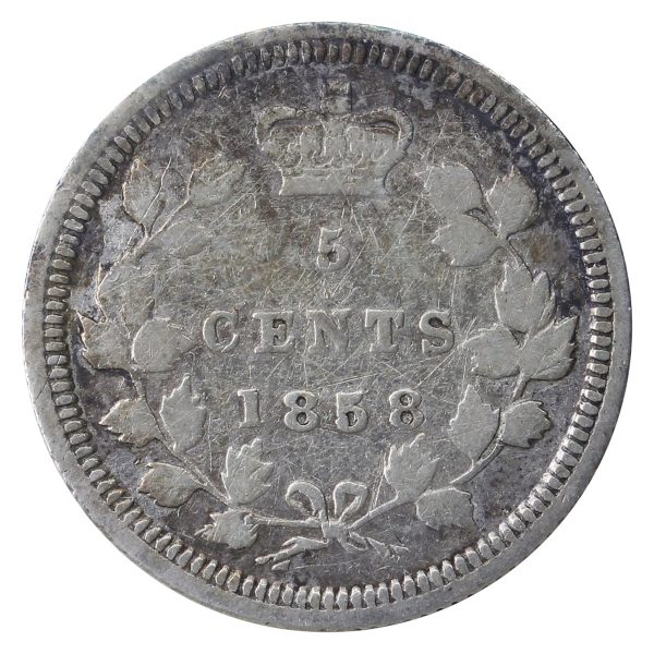 1858 Large Date 5-cents ICCS Certified F-12 Online