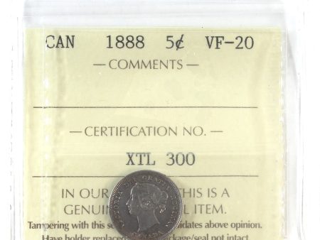 1888 Canada 5-cents ICCS Certified VF-20 Cheap