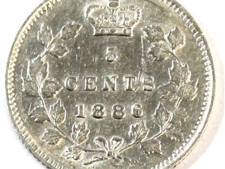 1886 Small 6 Canada 5-cents EF-AU (EF-45) $ on Sale