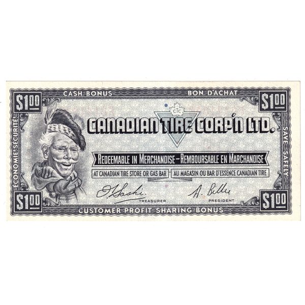 S1-F-F 1961 Canadian Tire Coupon $1.00 Uncirculated For Cheap