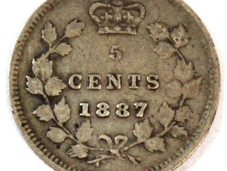 1887 Repunched 7 7 Canada 5-cents F-VF (F-15) $ Online