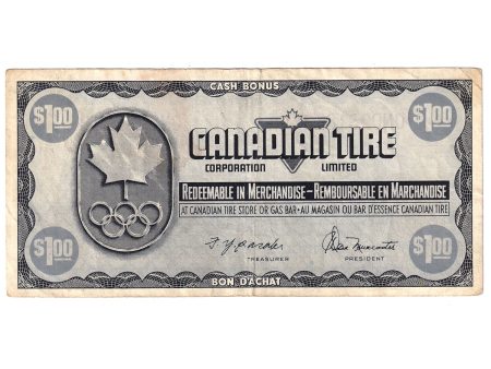 S5-F-ON 1976 Canadian Tire Coupon $1.00 Very Fine Supply