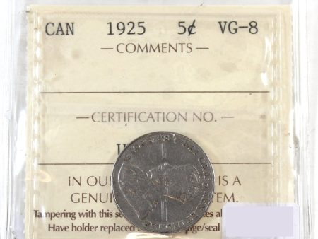 1925 Canada 5-cents ICCS Certified VG-8 Online Sale