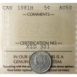 1881H Canada 5-cents ICCS Certified AU-50 Online now