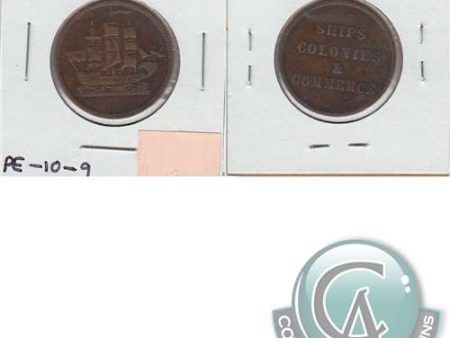 PE-10-9 No Date (1835) PEI Ships & Colonies Token F-VF (F-15) PEI $ For Discount