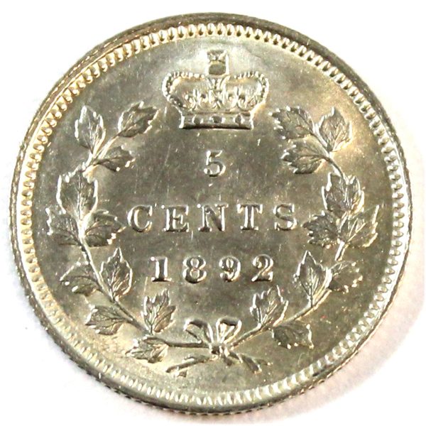 1892 Canada 5-cents AU-UNC (AU-55) $ Online