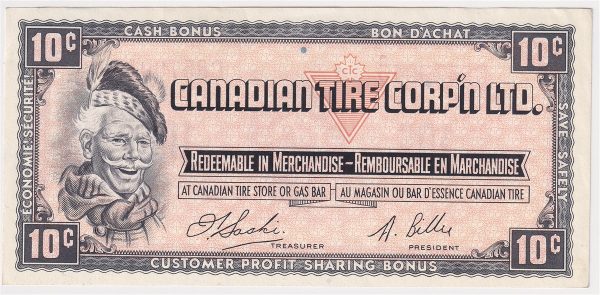 S1-C-C 1961 Canadian Tire Coupon 10 Cents Almost Uncirculated Online Hot Sale