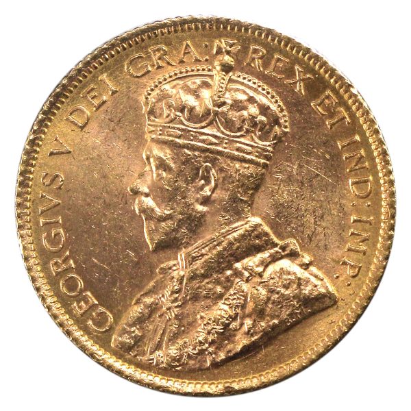 1914 Canada $5 Gold Uncirculated (MS-60) For Sale