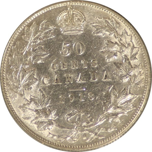 1918 Canada 50-cents ICCS Certified VF-30 Supply