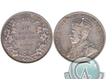 1913 Canada 50-cents Very Fine (VF-20) $ on Sale