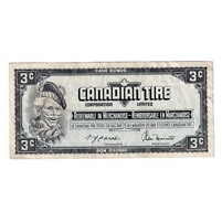 S4-Aa-*AN Replacement 1974 Canadian Tire Coupon 3 Cents Very Fine For Sale