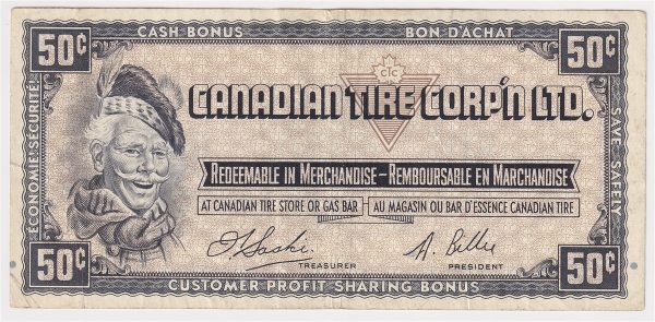 S1-E-E 1961 Canadian Tire Coupon 50 Cents VF-EF Online now