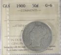 1900 Canada 50-cents ICCS Certified G-6 Sale