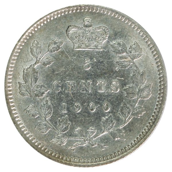 1900 Oval O Canada 5-cents ICCS Certified EF-45 For Sale