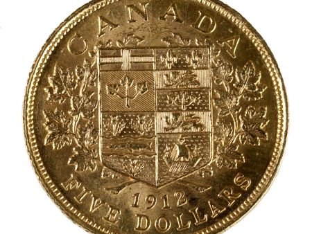 1912 Canada $5 Gold Uncirculated (MS-60) Online now