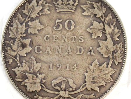 1914 Canada 50-cents Very Good (VG-8) For Cheap