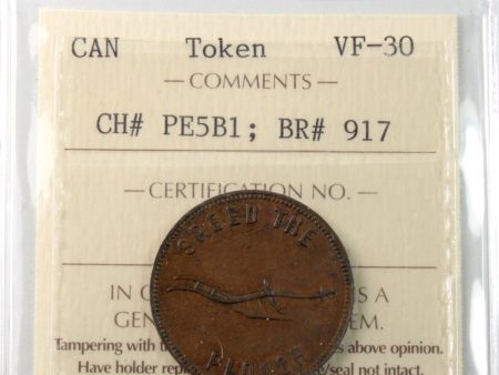 PE-5B1 (1860) PEI Speed the Plough Hook Reverse ICCS Certified VF-30 BR# 917 on Sale