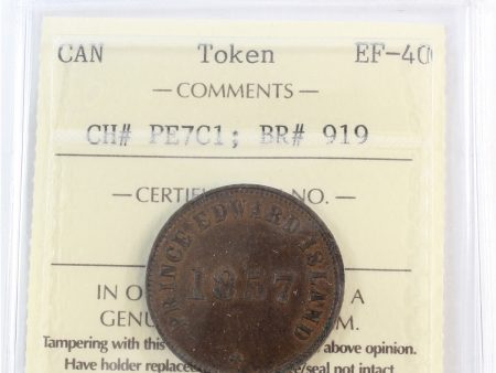 PE-7C1 1857 PEI Self Government & Free Trade Token ICCS Certified EF-40 (BR #919) on Sale