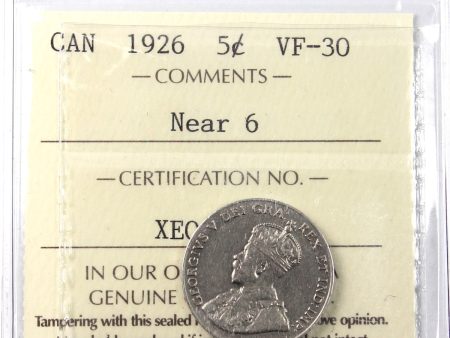 1926 Near 6 Canada 5-cents ICCS Certified VF-30 Online Hot Sale