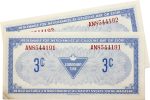 S4-A-AN 1974 Canadian Tire Coupon 3 Cents Almost Uncirculated (2 in Sequence) Discount