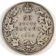 1910 Edwardian Leaves Canada 50-cents VG-F (VG-10) Discount