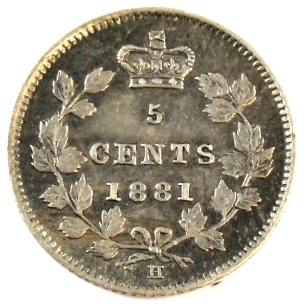 1881H Canada 5-cents Extra Fine (EF-40) $ on Sale