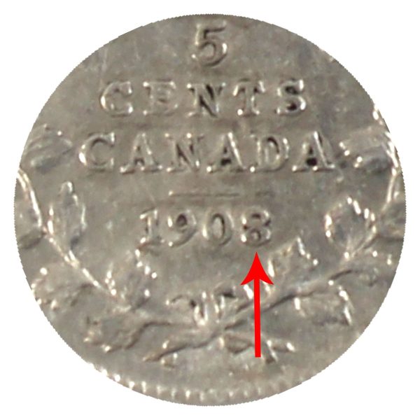 1908 Small 8 Canada 5-cents ICCS Certified EF-45 Online Hot Sale