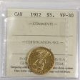 1912 Canada $5 Gold ICCS Certified VF-30 For Cheap