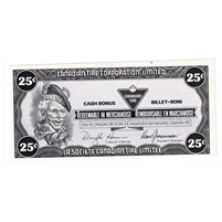 S14-D-00 1991 Canadian Tire Coupon 25 Cents Uncirculated Fashion