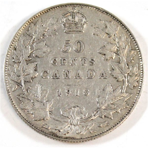 1918 Canada 50-cents F-VF (F-15) Discount