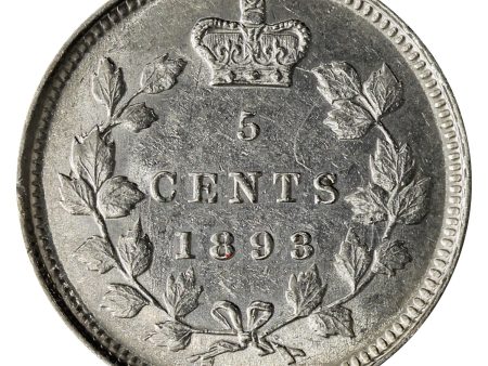 1893 Canada 5-cents Almost Uncirculated (AU-50) $ Hot on Sale