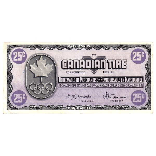 S5-D-MN 1976 Canadian Tire Coupon 25 Cents Almost Uncirculated For Cheap