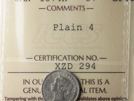 1874H Plain 4 Canada 5-cents ICCS Certified EF-40 For Sale