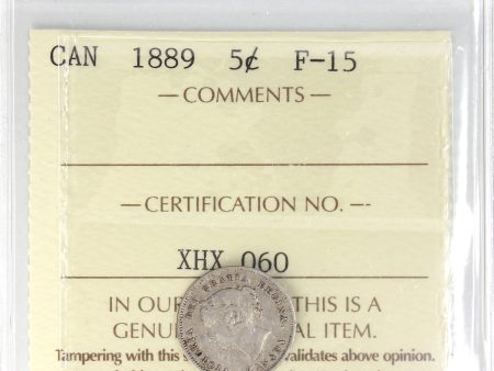 1889 Canada 5-cents ICCS Certified F-15 Online Sale