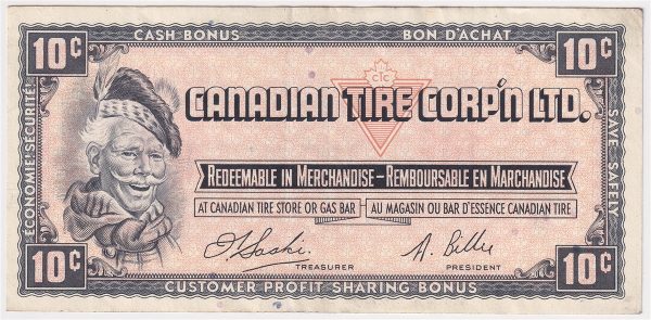 S1-C-C 1961 Canadian Tire Coupon 10 Cents Extra Fine Cheap