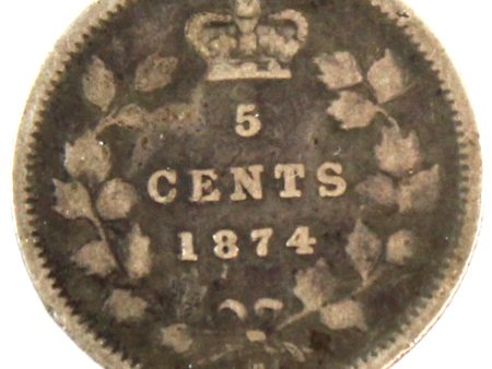 1874H Plain 4 Canada 5-cents Very Good (VG-8) Online Sale