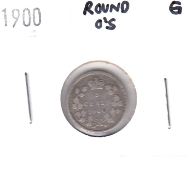 1900 Round 0 s Canada 5-cents Good (G-4) Cheap