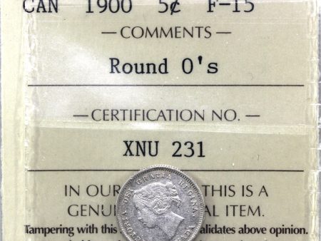 1900 Round O s Canada 5-cents ICCS Certified F-15 Online now