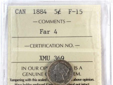 1884 Far 4 Canada 5-cents ICCS Certified F-15 Online Sale