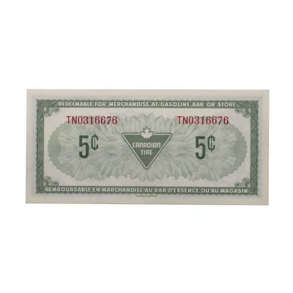 S4-B-TN1 1974 Canadian Tire Coupon 5 Cents EF-AU Discount